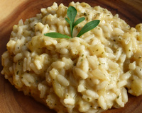 Risotto d'inspiration iranienne aux aubergines et au kashk