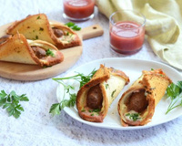 Pain sandwich au fromage et à la viande hachée