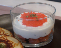 Une recette légère en amuse-bouche pour l'apéritif dans des petites verrines ou en entrée dans des verrines plus grandes.
