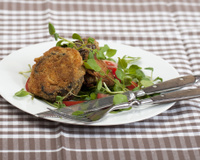 Aubergines panées à la moutarde