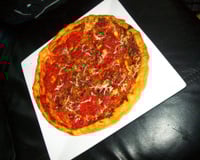 Tarte tomate, fromage, feta et moutarde