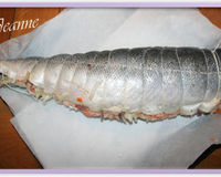 Un beau saumon farci aux nouilles chinoises, fenouil et carottes ! Un délice.