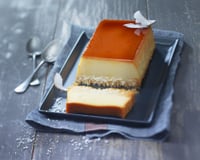 Flan de St Môret® réduit en sel noix de coco et caramel