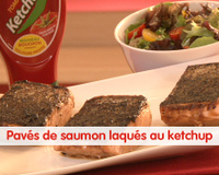 Pavé de saumon laqué au ketchup