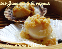 Saint-Jacques à la vapeur à l'ail et aux vermicelles