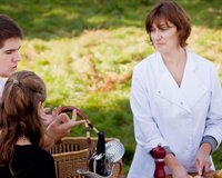 Pomme poêlée au beurre fermier, andouille, et espuma de lait ribot/cumin