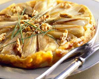 Tarte tatin aux poireaux et aux noix