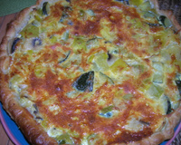 Quiche aux petits légumes et saumon fumé