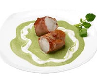 Ballotine de lotte au jambon fumé, cresson et Philadelphia