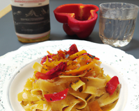 Tagliatelle au cidre et au poivron rouge