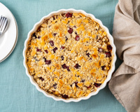 Crumble poires et framboises