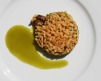 Crumble de foie gras et reine claude