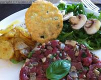 Une recette de tartare plein d'arômes, différents de ceux du vrai tartare mais plus subtils puisque les arômes du basilic et l'huile de truffe sont tout de même plus…