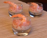 Verrines de crevettes au pamplemousse et à la pomme