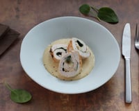 Roulés de dinde farcis au Munster et aux épinards