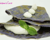 Crêpe à la violette et sa crème de menthe