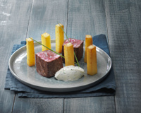 Filet de bœuf et Pomme pont-neuf avec ses dips de St Môret® aux condiments
