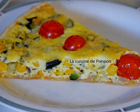 Tarte au maïs, courgette et tomates cerise