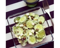 Salade concombre, avocat, feta sauce philadelphia