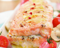 Rôti de Saumon farci aux céréales et amandes