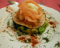 Rose de saumon fumé au cœur de sorbet de citron vert