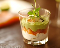 Mousse d'avocat crème et saumon