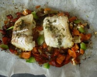 Papillote de poisson et poivron