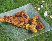 Escalopes de dinde panées au curry cuites à la plancha