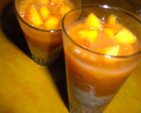 Verrines nectarine et chocolat blanc