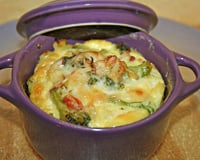 Minis cocottes gratins de brocolis et lardons