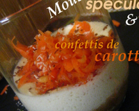 Trio de saveurs : spéculos écrasés, mousse de coco et carotte en pelure marinée aux épices
