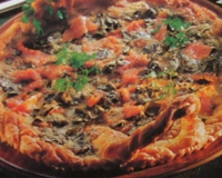 Tarte à l'oseille, au saumon et fromage de brebis