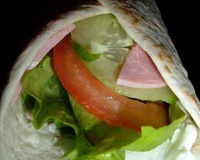 Wraps au chèvre - jambon - crudités