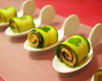 Rouleaux de saumon fumé aux courgettes