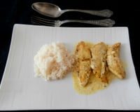 Poulet mariné curry, épices, coco et citron vert