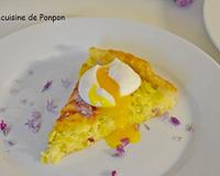 Une délicieuse tarte agrémentée d'un oeuf poché !