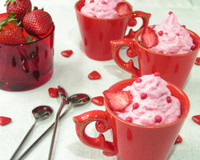 Mousse de fraises et sa chips croquante