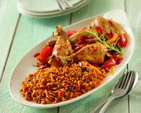 Poulet basquaise au riz à la Méditerranéenne