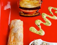La recette au fromage AOP fourme d'Ambert "Croustillante trilogie à la fourme d'Ambert" est une recette de Julie Persegol, Lycée Jules Ferry "La colline" de Montpellier.