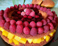 Cake Douceur de framboises et mangues