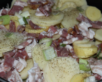 Pâté aux pommes de terre et poireaux
