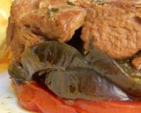 Tian d'agneau confit, aubergines & tomates