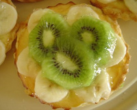 Tartelettes banane,et kiwi à la crème d'amande