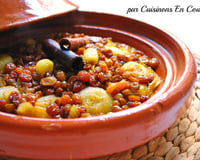 Tajine d'agneau aux raisins secs et oignons caramélisés