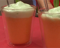 Soupe de melon glacée, écume chlorophylle