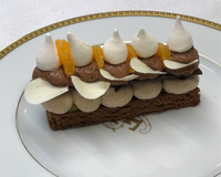 Sablé breton, crème de marron, marmelade mandarine