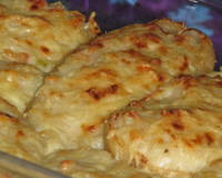 Christophine gratinée à la béchamel aux lardons et oignons