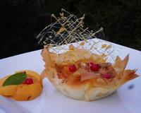 Recette facile à faire qui allie le croustillant de la pâte filo avec le moelleux de la crème pistache et le craquant du caramel