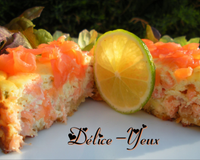 Délice au saumon sur son sablé au fromage