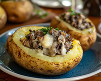 Pommes de terre farcies aux champignons